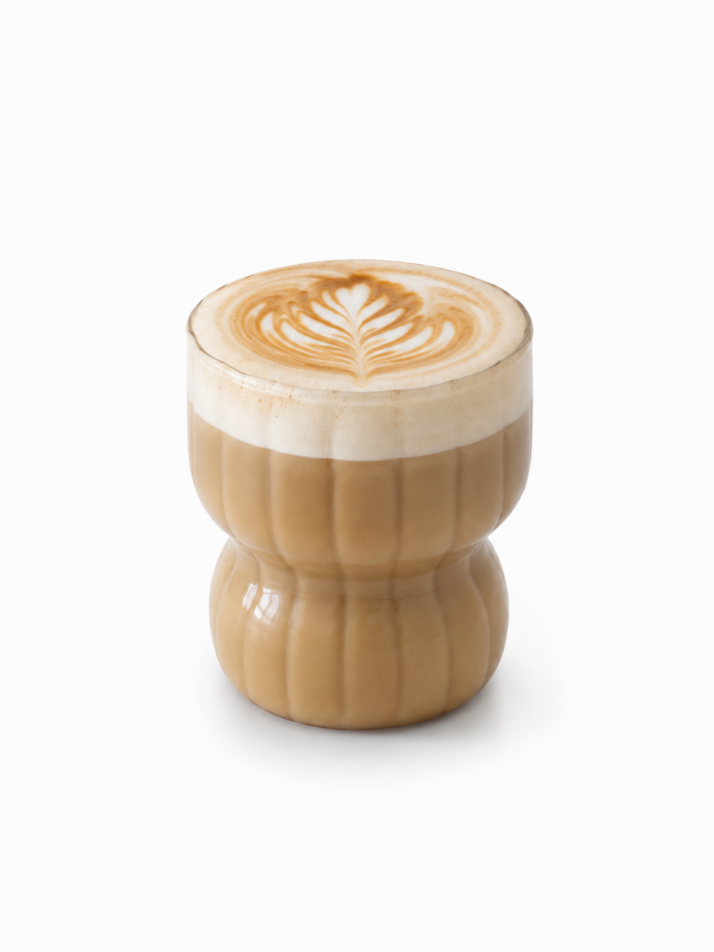 Floraler Glasbecher 260 ml mit Latte Art