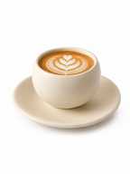 Beige Keramiktasse 300 ml mit Untertasse